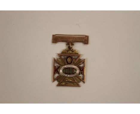 A 9ct rose medal 'Order of Buffaloes', 24.2 grams approx, enamel letters 