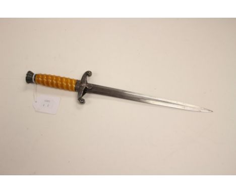 WW2 Third Reich Heer Officers dagger. Orange grip. Early silver fittings. 250mm long blade maker marked "Original Eickhorn, S
