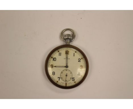WW2 British Military issue Cyma pocket watch with luminescent number and markers, Broad Arrow marked GSTP T22361