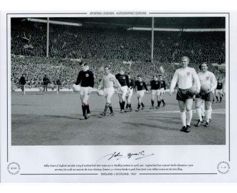John Greig Signed 16 x 12 Black and White Limited Edition Print. Good condition. All autographs come with a Certificate of Au
