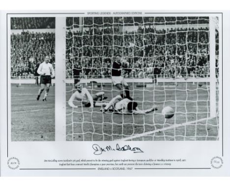 Jim McCalliog Signed 16 x 12 Black and White Limited Edition Print. Good condition. All autographs come with a Certificate of
