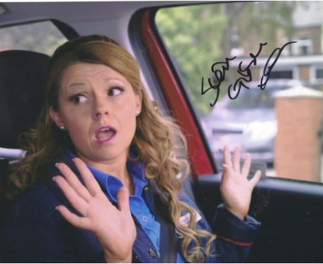 Car Share Actor, Sian Gibson signed 10x8 colour photograph pictured during her role as Kayleigh Kitson as she stars in and co