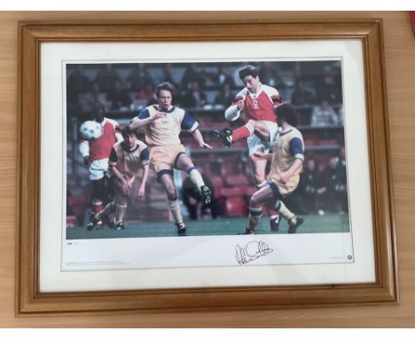Football Arsenal Alan Smith Signed Big Blue Tube Print. 338 of 500. Housed in Wooden Frame Measuring 27x21 inches overall. Pr