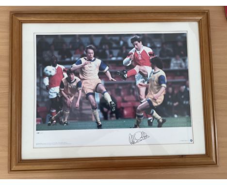 Football Arsenal Alan Smith Signed Big Blue Tube Print. 338 of 500. Housed in Wooden Frame Measuring 27x21 inches overall. Pr