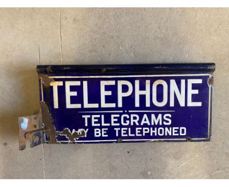 A Telephone double sided enamel sign 22 x 10". 