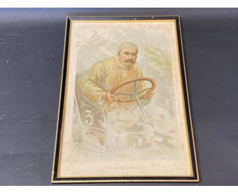 A framed and glazed coloured print by Faustin titled 'The Advanced Australian' depicting Charles Jarrott, 1905.