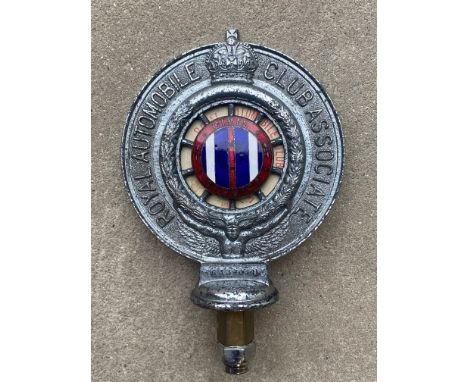 An RAC Associate car badge with Civil Service enamel centre.