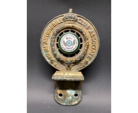 An RAC Associate car badge with Ladies Automobile Club enamel centre. 