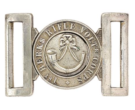 1st Berkshire Rifle Volunteer Corps Victorian waist belt clasp.Good scarce nickel interlocking example with matching numbers 