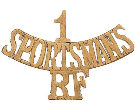 1 / SPORTSMANS / RF WW1 Kitcheners Army brass shoulder title.Good scarce die-cast example. Loops. VGC  Loops  VGC23rd (1st Sp