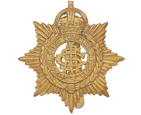 Indian Army Service Corps  cap badge circa 1923-35.Good die stamped brass star crowned Garter with IASC cypher to voided cent