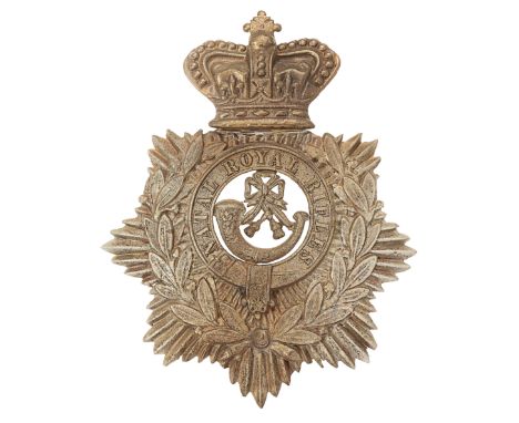 South Africa. Natal Royal Rifles Victorian post  1889 helmet plate.A die-stamped white metal crowned star bearing laurel spra