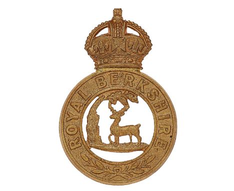 Royal Berkshire Regiment band post 1901 musicians music care badgeGood scarce die-stamped brass crowned circlet inscribed ROY