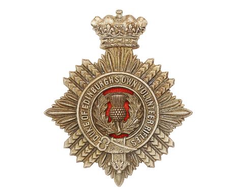 South Africa. Duke of Edinburghs Own Rifles helmet plate circa 1902-14.Good scarce large die-stamped white metal ducal crowne