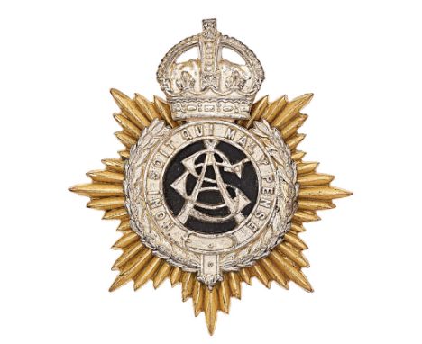 Army Service Corps Officers cap badge circa 1901-11.Fine die-stamped gilt star mounted with silvered crowned Garter with atte