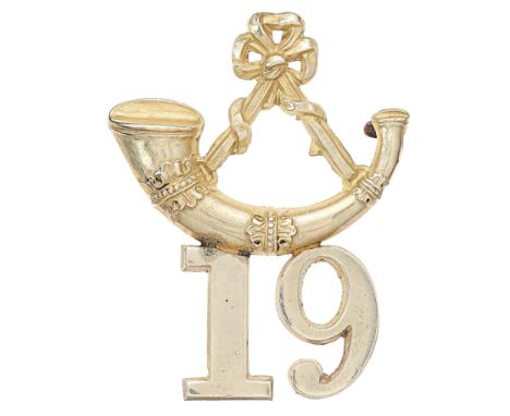 Berkshire Rifle Volunteers Victorian forage cap badge.Good rare die-stamped white metal strung bugle surmounting die-cast 19.