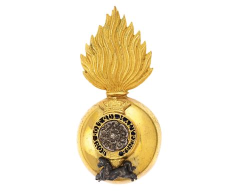 The Royal Fusiliers (City of London Regiment), Victorian Officers glengarry grenade circa 1881-1901.Fine scarce gilt flaming 
