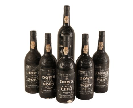 DOW'S VINTAGE PORT, 1980 bottled in 1982, imported by Berry Bros &amp; Rudd, six bottles (6)
