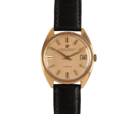 GIRARD PERREGAUX CHRONOMETER FX: A GENTLEMAN'S GOLD WRISTWATCH with automatic movement, the gold dial with gold baton numeral