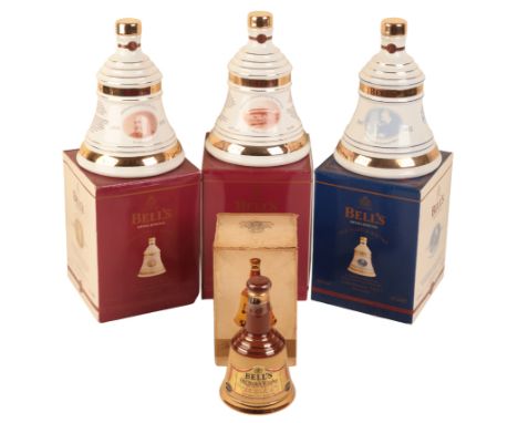 BELL'S EXTRA SPECIAL SCOTCH WHISKY - ALEXANDER GRAHAM BELL a 70cl porcelain decanter, two Bell's Christmas 2000 70cl decanter