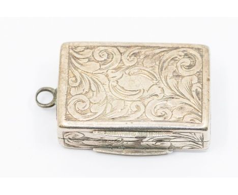 A Victorian silver vinaigrette, profuse engraved scrolling foliate decoration, gilt ornate grille, hallmarked by George Unite
