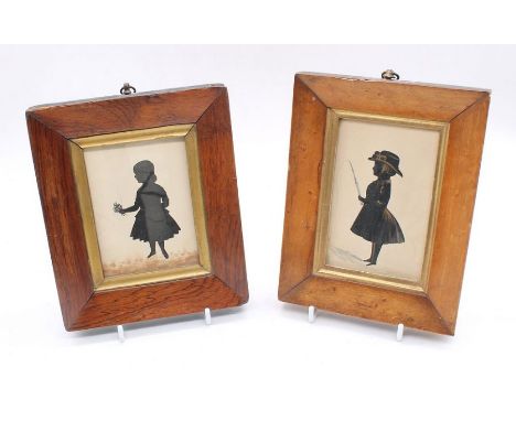 A 19th Century silhouette depicting Rowland Ponsonby Blenerhassett of K??., gilt heightened, 6.5 x 11cm, maple framed, titled