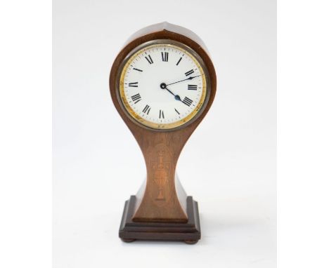 Early 20th Century mahogany balloon mantle clock, Roman numerals