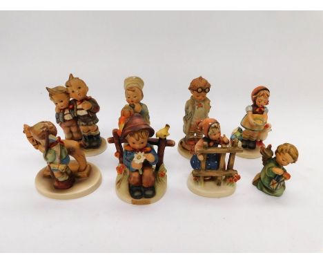 Goebel/MJ Hummel - A collection of figurines, all children to include; Be Patient and She Loves Me, She Loves Me Not, (8 in t
