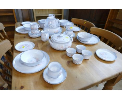Denby dinner service Encore pattern, tureens, dinner plates, serving dishes, cups saucers etc