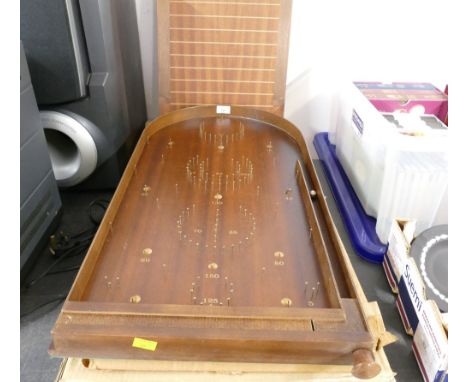 Boxed bagatelle and boxed shove halfpenny board