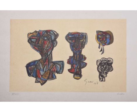 ARR William Gear RA (Scottish 1915-1997) Cobra Heads, artist proof numbered 4/XX, signed lower right, lithograph, 26.5 x 42 c