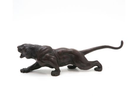 bronze, depicting tiger, marked on the bottom, 10 cm. tall.