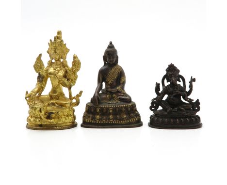including bronze Buddha’s, marked on the bottom, tallest 14 cm. 