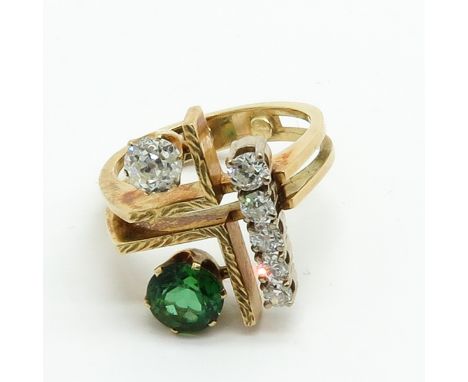 Approximately 0.50 carat total weight of diamonds, ring size 17.