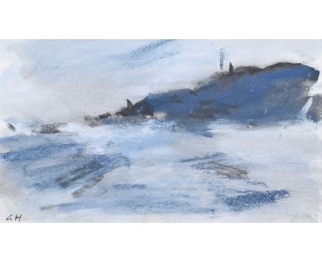 Ghislaine Howard (British 1953-) Coastal view Initialled, ink and pastel.12.5 x 22cm (framed 30 x 39cm)Artists’ Resale Right 