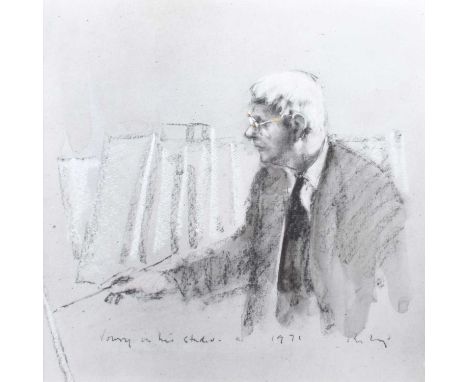 Harold Riley (British 1934-2023) "Lowry in his Studio" With printed signature, title and date 1971, hand embellished print.24