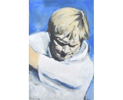 Harold Riley (British 1934-2023) "Jack Nicklaus - St. Andrews" Signed by both the artist and Jack Nicklaus, hand embellished 