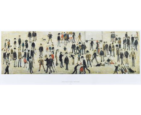 L.S. Lowry R.A. (British 1887-1976) "Crowd Around a Cricket Sight Board" Numbered 345/850 in pencil in the margin, with Fine 