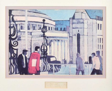 Geoffrey Key (British 1941-) "Central Library, Manchester" Signed and dated '79 in the margin, colour print.35.5 x 43.5cm (fr