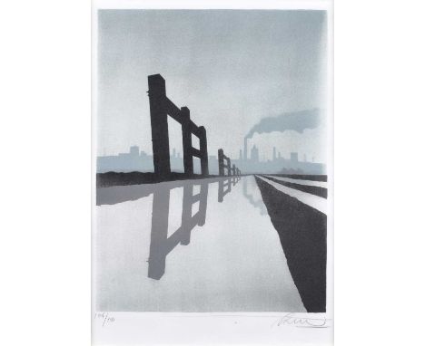 Trevor Grimshaw (British 1947-2001) "Reflected Fence" Signed and numbered 104/150 in pencil in the margin, published by Chris