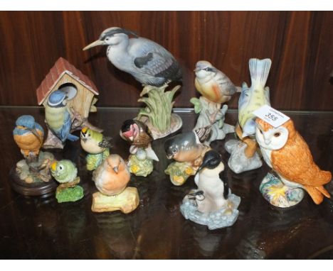 A COLLECTION OF CERAMIC BIRD FIGURES TO INCLUDE BESWICK EXAMPLES (12)