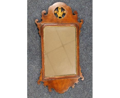 A CONTEMPORARY GEORGIAN STYLE MAHOGANY PIER MIRROR, having bevelled glass plate, gilt painted eagle surmount with further gil