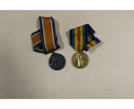 TWO WWI MEDALS AWARDED TO 65878 P.T.E A.W. BEWLEY. R. FUS