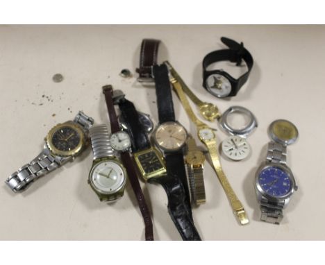 A BAG OF ASSORTED WRIST WATCHES AND PARTS TO INCLUDE AN ACCURIST CHRONOGRAPH ALARM WRIST WATCH ETC