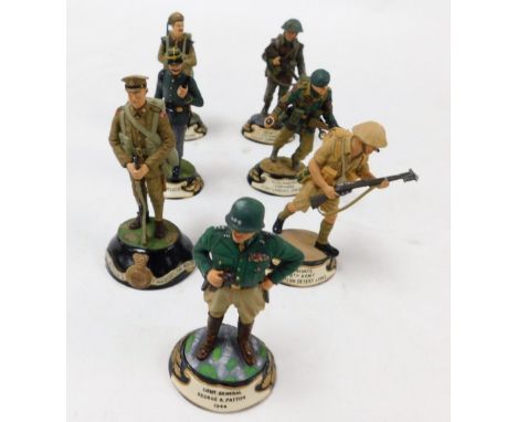 Seven Andrew Stadden cold painted military figures, comprising Princess Patricia's Canadian Light Infantry, Carabinier-Cyclis