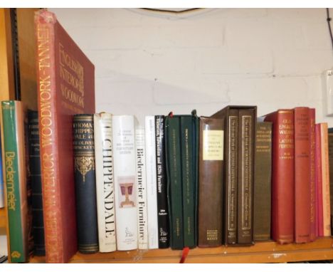 A group of reference books relating to antique furniture, to include Brackett (Oliver) Thomas Chippendale, Dictionary of Engl