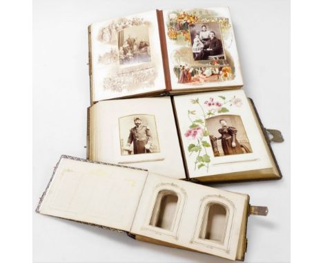 A Victorian photograph album, record of Her Majesties Glorious Reign, from drawings by JF Weedon, containing Victorian portra