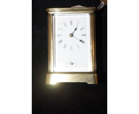Brass carriage clock with alarm feature with keys 