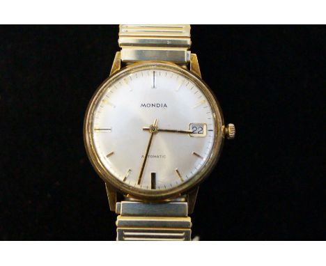 9 carat gold case Mondia automatic wristwatch with date aperture
