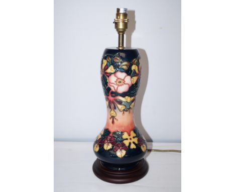 Moorcroft Oberon pattern table lamp, height 30 cm 